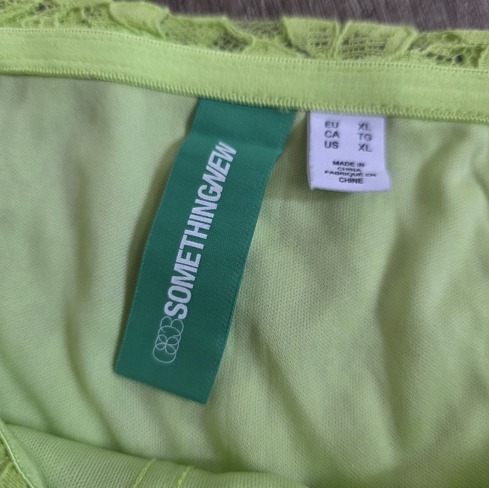 Nwot SOMETHING NEW lime Green Bustier Top Corset Lace Tube XL Mc Queen Y2k New - Picture 4 of 10